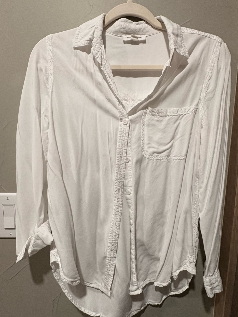 beachlunchlounge White Collared Button Shirt